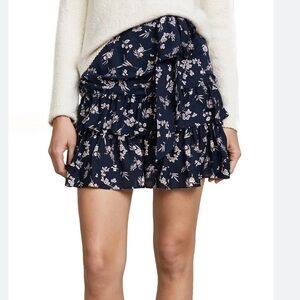Cinq A Sept Carson Floral Mini Skirt in Navy Size 10